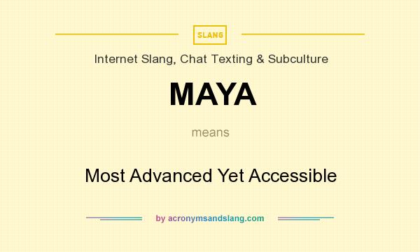 What does MAYA mean? It stands for Most Advanced Yet Accessible