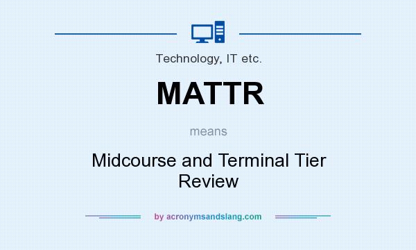 What does MATTR mean? It stands for Midcourse and Terminal Tier Review