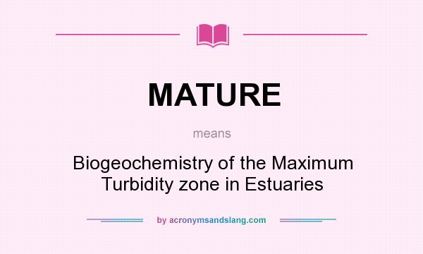 What does MATURE mean? It stands for Biogeochemistry of the Maximum Turbidity zone in Estuaries