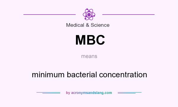 What does MBC mean? It stands for minimum bacterial concentration