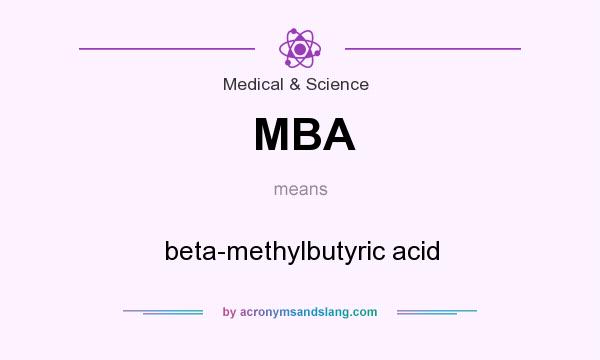 What does MBA mean? It stands for beta-methylbutyric acid