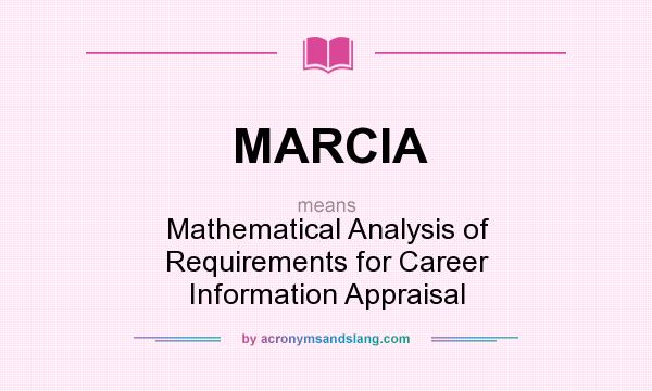 What does MARCIA mean? It stands for Mathematical Analysis of Requirements for Career Information Appraisal