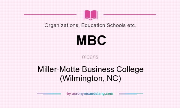 What does MBC mean? It stands for Miller-Motte Business College (Wilmington, NC)