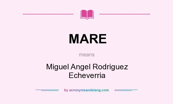 What does MARE mean? It stands for Miguel Angel Rodriguez Echeverria
