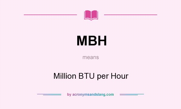 What does MBH mean? It stands for Million BTU per Hour