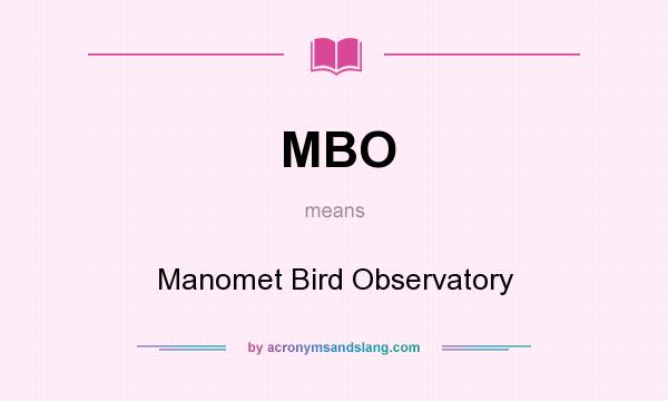What does MBO mean? It stands for Manomet Bird Observatory