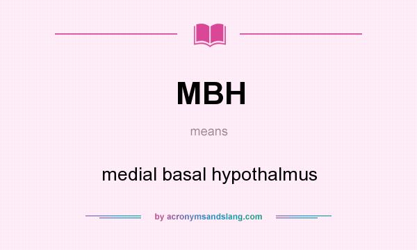 What does MBH mean? It stands for medial basal hypothalmus