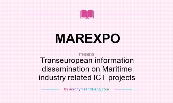 What does MAREXPO mean? It stands for Transeuropean information dissemination on Maritime industry related ICT projects