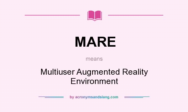 What does MARE mean? It stands for Multiuser Augmented Reality Environment