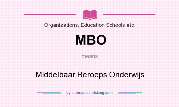 What does MBO mean? It stands for Middelbaar Beroeps Onderwijs