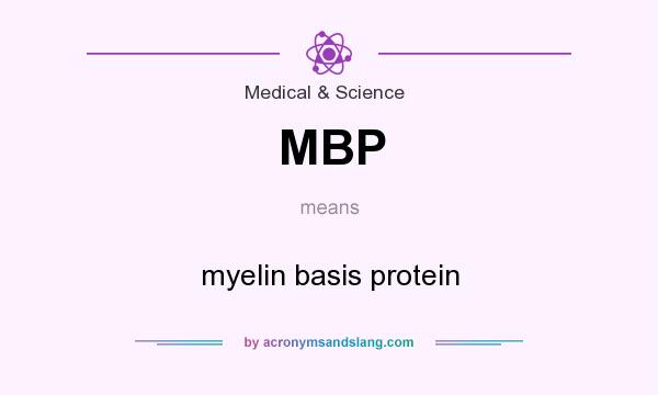 What does MBP mean? It stands for myelin basis protein