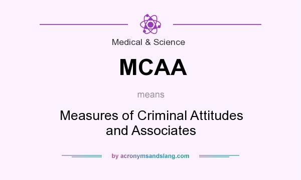 What does MCAA mean? It stands for Measures of Criminal Attitudes and Associates