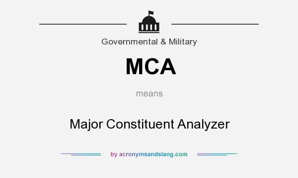 What does MCA mean? It stands for Major Constituent Analyzer
