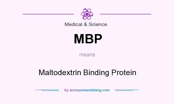 What does MBP mean? It stands for Maltodextrin Binding Protein