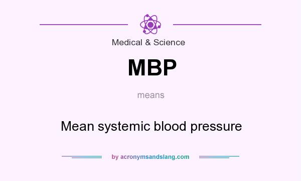 What does MBP mean? It stands for Mean systemic blood pressure