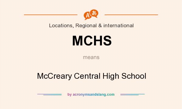 What does MCHS mean? It stands for McCreary Central High School