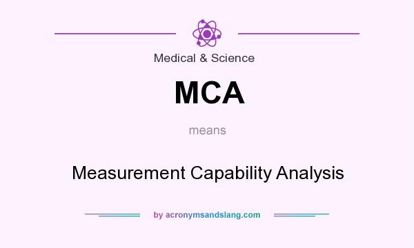 What does MCA mean? It stands for Measurement Capability Analysis