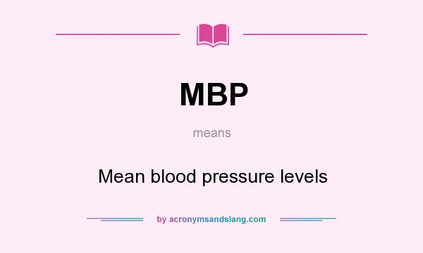 What does MBP mean? It stands for Mean blood pressure levels
