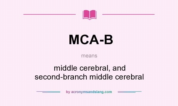What does MCA-B mean? It stands for middle cerebral, and second-branch middle cerebral