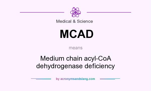 What does MCAD mean? It stands for Medium chain acyl-CoA dehydrogenase deficiency