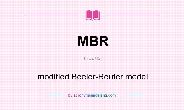 What does MBR mean? It stands for modified Beeler-Reuter model