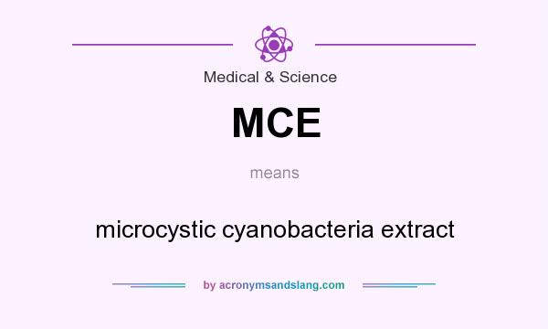 What does MCE mean? It stands for microcystic cyanobacteria extract