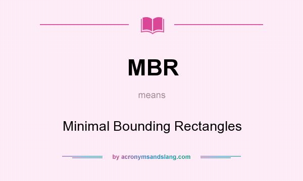 What does MBR mean? It stands for Minimal Bounding Rectangles