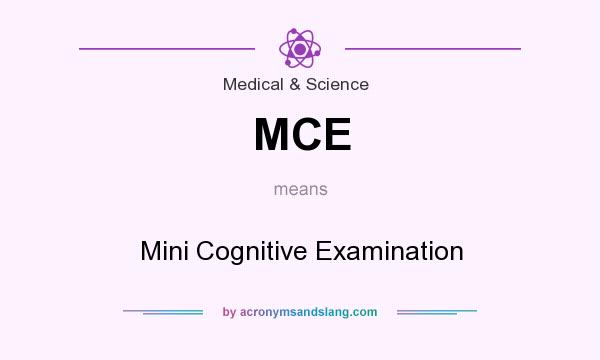 What does MCE mean? It stands for Mini Cognitive Examination