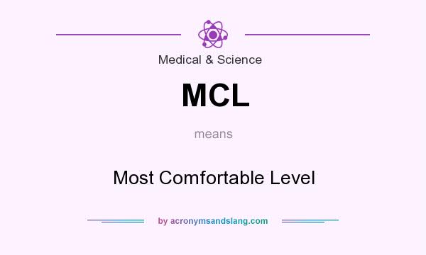 What does MCL mean? It stands for Most Comfortable Level