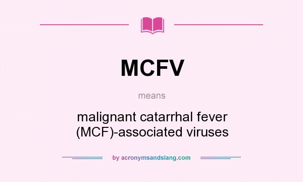 What does MCFV mean? It stands for malignant catarrhal fever (MCF)-associated viruses