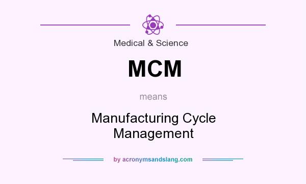 What does MCM mean? It stands for Manufacturing Cycle Management