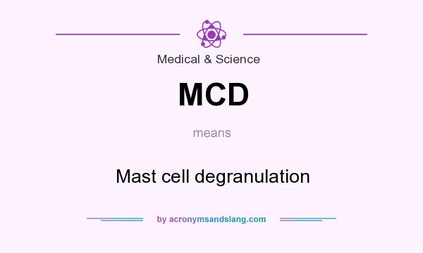 What does MCD mean? It stands for Mast cell degranulation