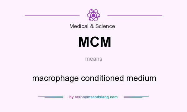 What does MCM mean? It stands for macrophage conditioned medium