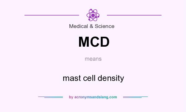 What does MCD mean? It stands for mast cell density
