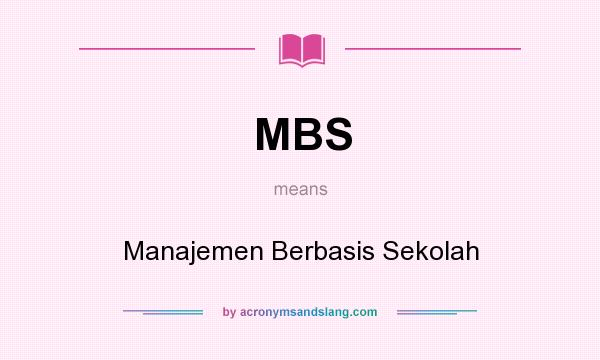 What does MBS mean? It stands for Manajemen Berbasis Sekolah