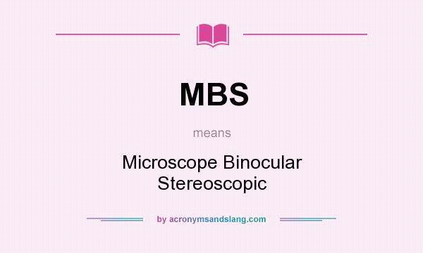 What does MBS mean? It stands for Microscope Binocular Stereoscopic