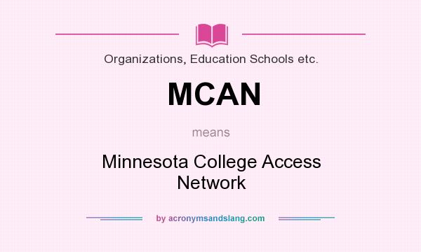 What does MCAN mean? It stands for Minnesota College Access Network