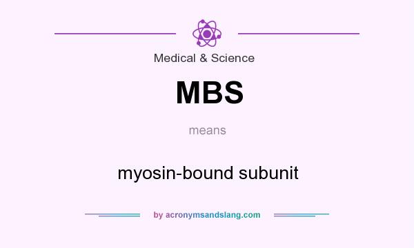 What does MBS mean? It stands for myosin-bound subunit