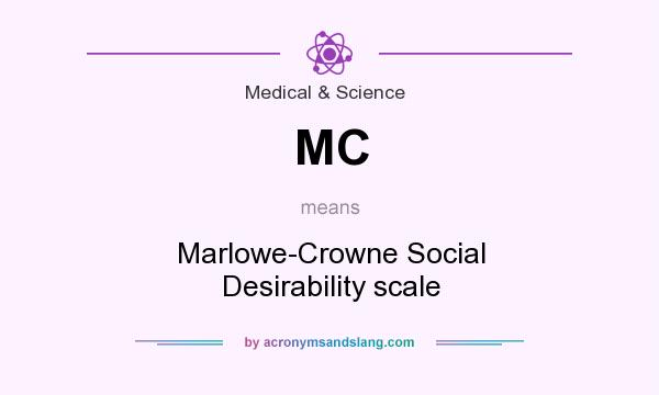 What does MC mean? It stands for Marlowe-Crowne Social Desirability scale