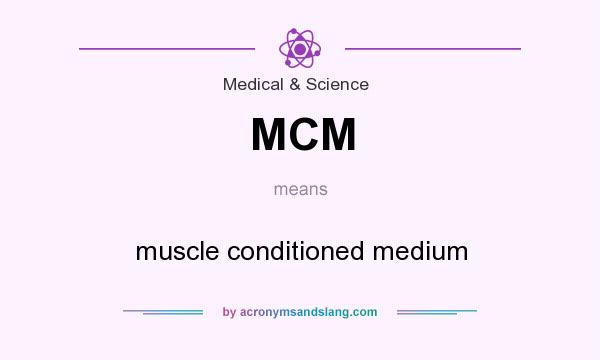 What does MCM mean? It stands for muscle conditioned medium