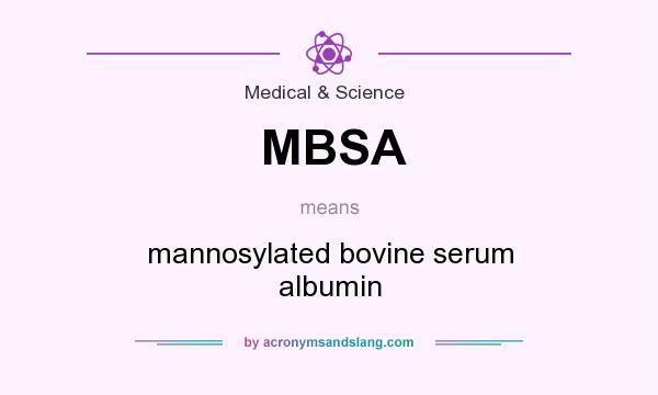 What does MBSA mean? It stands for mannosylated bovine serum albumin