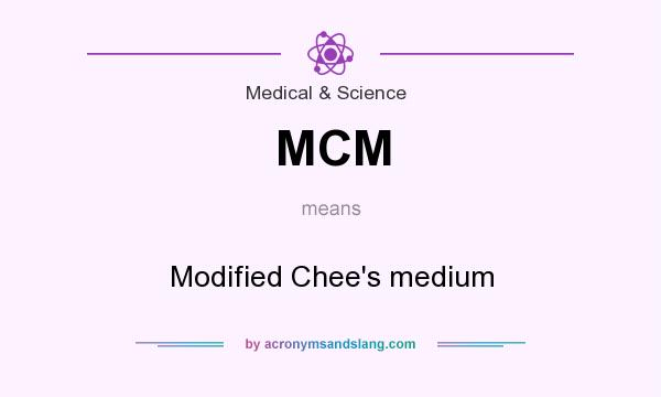 What does MCM mean? It stands for Modified Chee`s medium