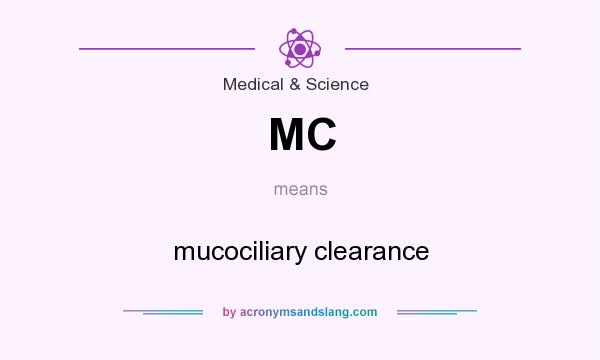 What does MC mean? It stands for mucociliary clearance