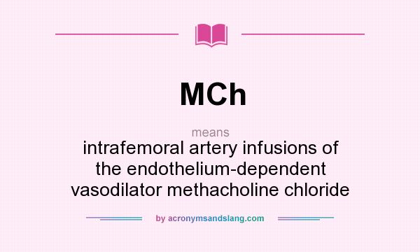What does MCh mean? It stands for intrafemoral artery infusions of the endothelium-dependent vasodilator methacholine chloride