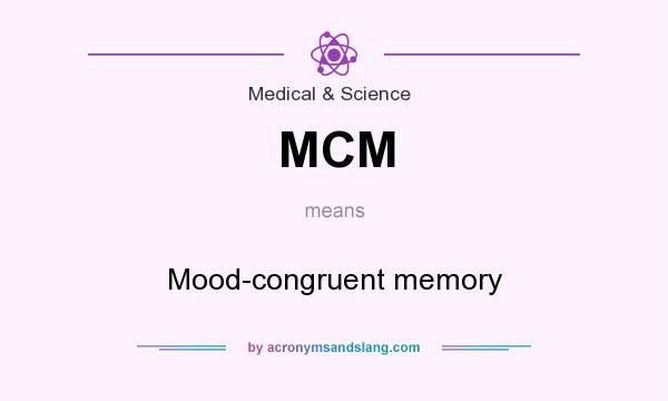 What does MCM mean? It stands for Mood-congruent memory