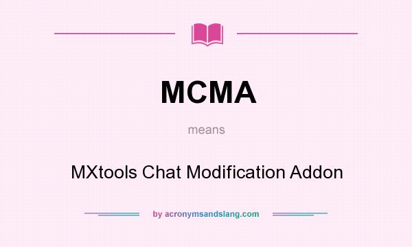 What does MCMA mean? It stands for MXtools Chat Modification Addon
