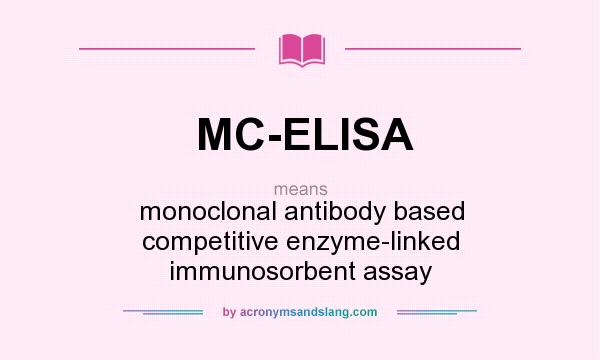 What does MC-ELISA mean? It stands for monoclonal antibody based competitive enzyme-linked immunosorbent assay