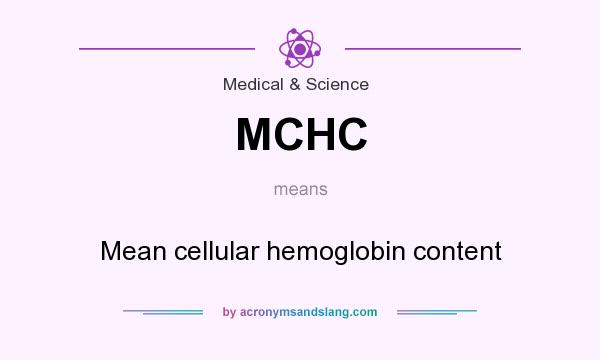 What does MCHC mean? It stands for Mean cellular hemoglobin content