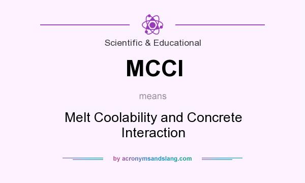 What does MCCI mean? It stands for Melt Coolability and Concrete Interaction