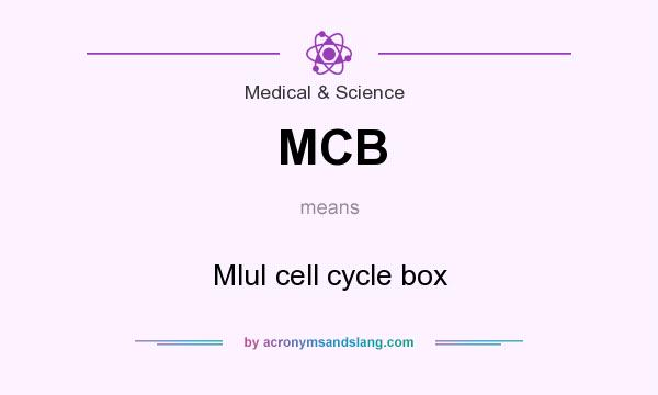 What does MCB mean? It stands for MluI cell cycle box